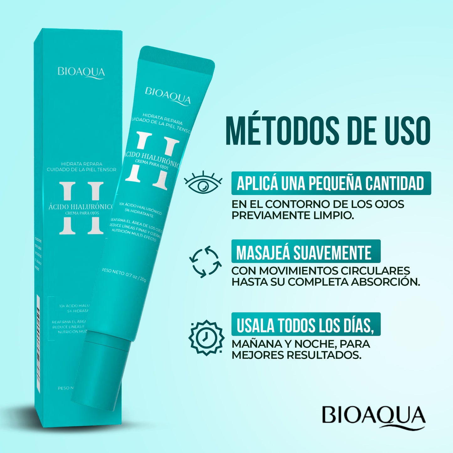 Bioaqua Crema de Ojos con Ácido Hialurónico