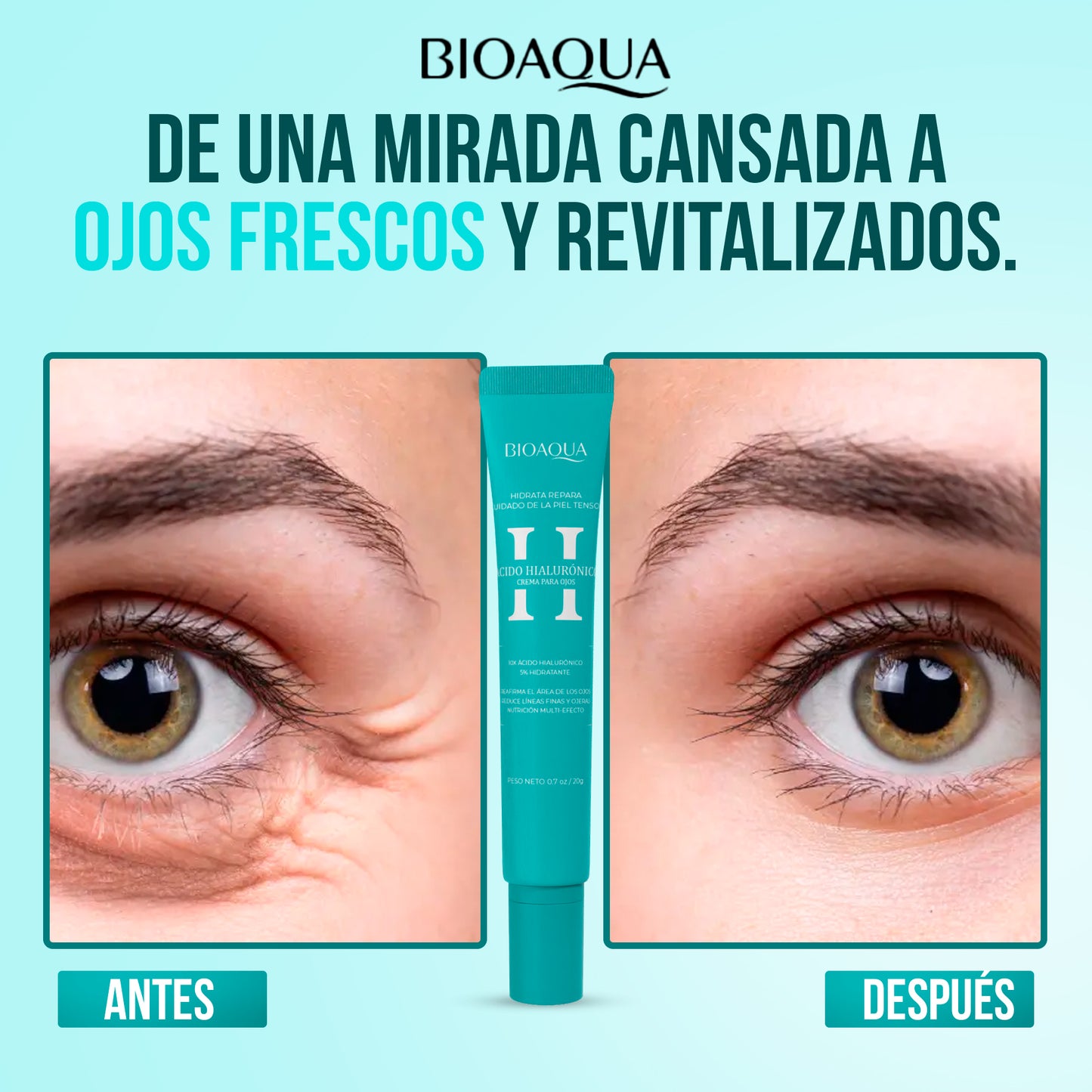 Bioaqua Crema de Ojos con Ácido Hialurónico