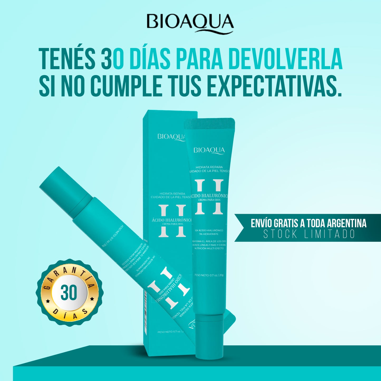 Bioaqua Crema de Ojos con Ácido Hialurónico
