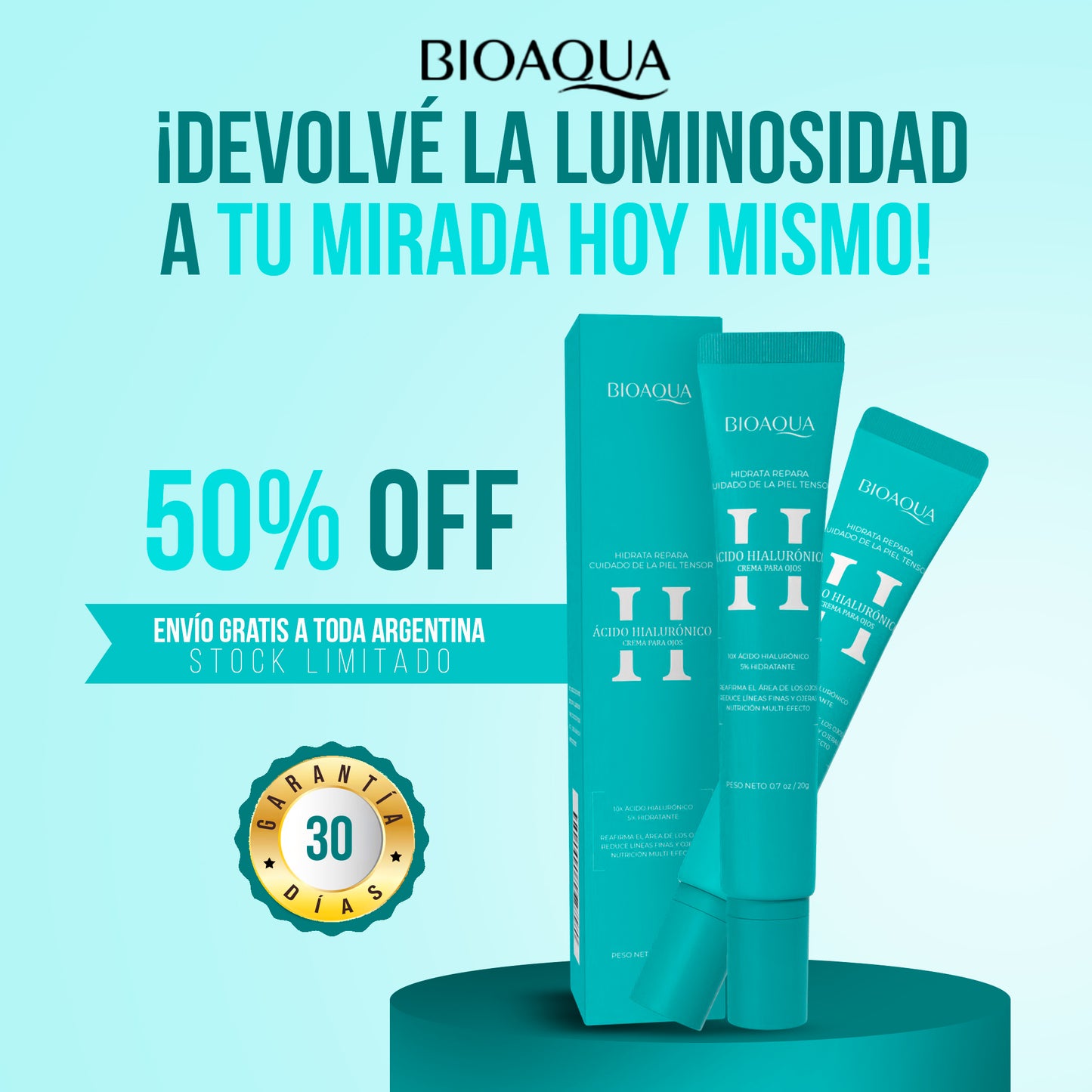 Bioaqua Crema de Ojos con Ácido Hialurónico