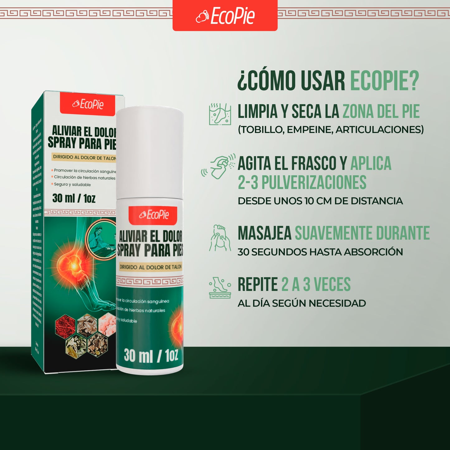 EcoPie - Alivio instantáneo para pies cansados, donde y cuando lo necesites.