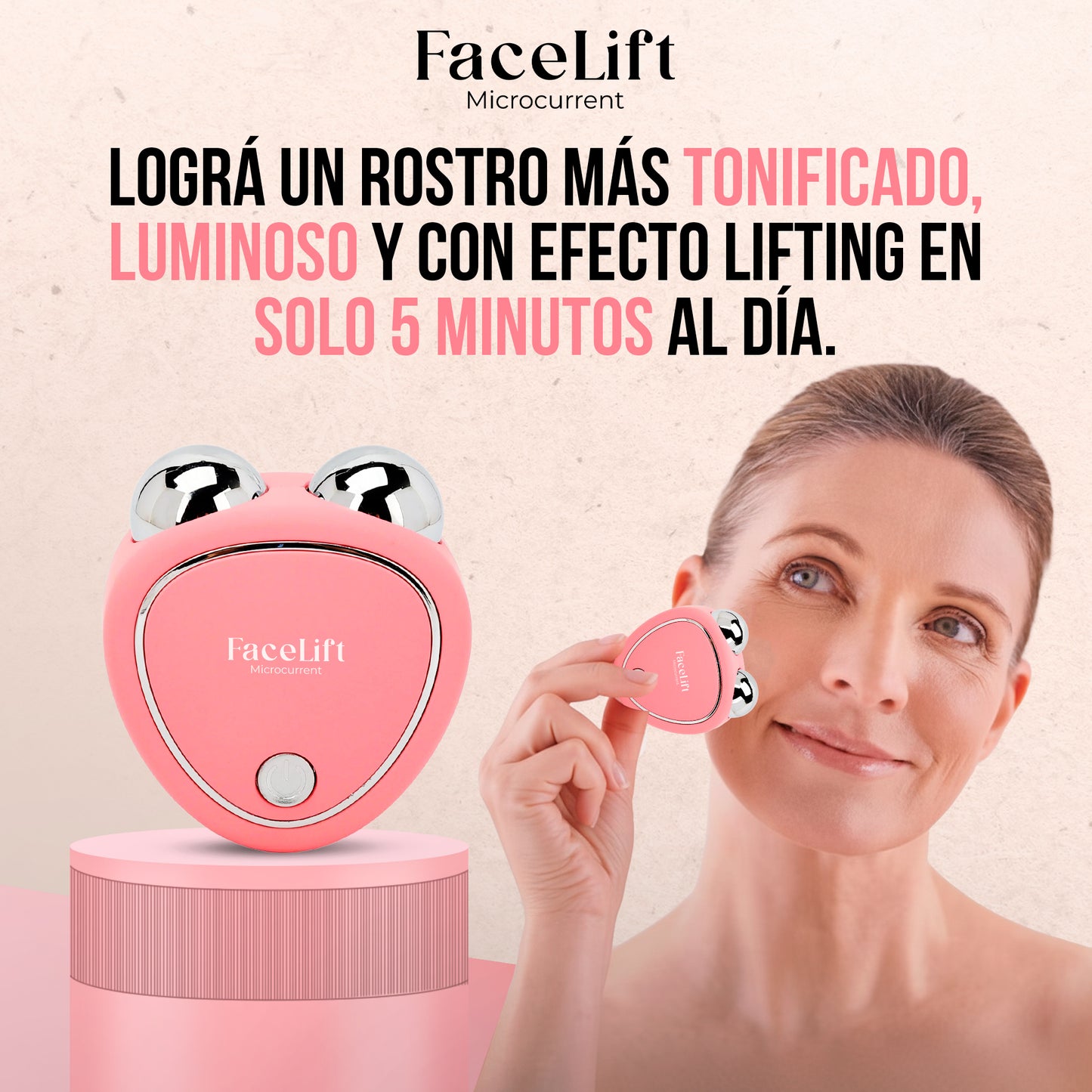 FaceLift - Masajeador Facial HV Microcorriente