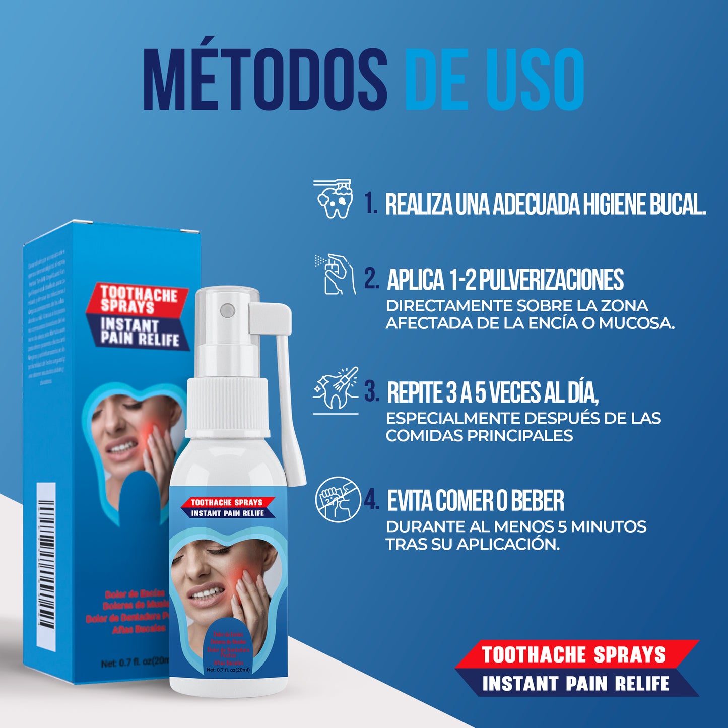 Tooth Relief Spray™ Alivio inmediato, sonrisa asegurada.